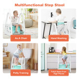 BABY JOY Kids Step Stool Toddler Step Ladder with Safety Handles & Non-Slip Steps, Holds up to 50 KG