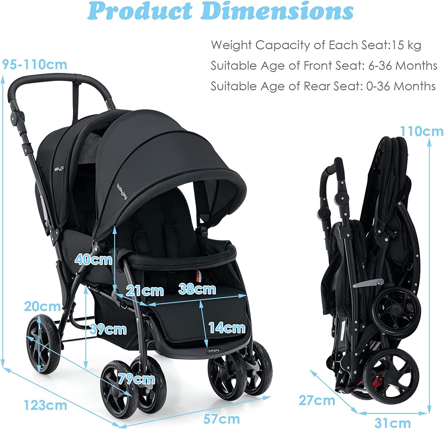 Baby joy stand and ride stroller online