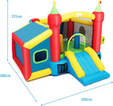 HONEY JOY Inflatable Bounce House, 7-in-1 Kids Jumper Castle with Slide, Football & 100 Ocean Balls