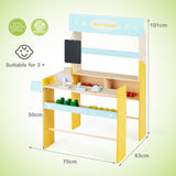 HONEY JOY Wooden Grocery Store for Kids, Pretend Supermarket Stand