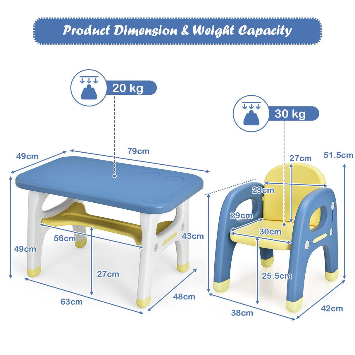 HONEY JOY Kids Table and Chair Set, Kids Activity Table w/Cute Dinosaur Shape Chair