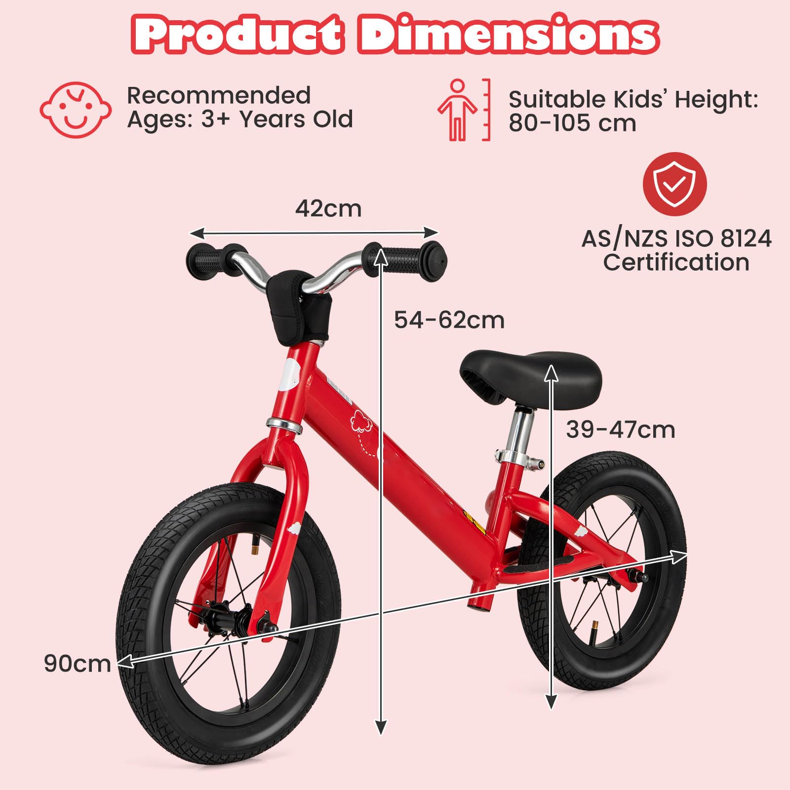 Kids No authentic Pedal Balance Bike with Adjustable Handlebar and Seat