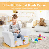 HONEY JOY Kids Sofa, Children Upholstered Sofa with Ottoman, Princess Lounge Sofa with Diamond Decoration