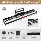 HONEY JOY 88 Key Piano Keyboard, Full Size Semi-Weighted Keyboard, Portable Electric Piano w/Lighted Keys