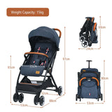 BABY JOY Lightweight Baby Stroller, Compact Toddler Travel Stroller for Airplane, Infant Stroller w/ 5-Point Harness