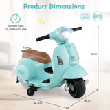 HONEY JOY Licensed Vespa Kids Ride on Motorcycle, 6V Battery Motorbike with LED Headlight & Horn Sound