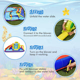 HONEY JOY Inflatable Water Slide, 7-in-1 Outdoor Kids Water Bounce House Jumping Castle