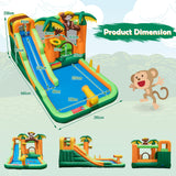 HONEY JOY Inflatable Water Slide, 7-in-1 Bounce House Water Park w/Splash Pool