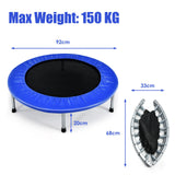 HONEY JOY 36” Mini Folding Trampoline, Portable Recreational Fitness Rebounder for Kids Adults