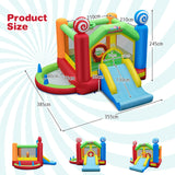 HONEY JOY Kids Inflatable Bounce House, Candy Theme Jumping Castle w/Jumping Area, Slide, Ball Pit Area