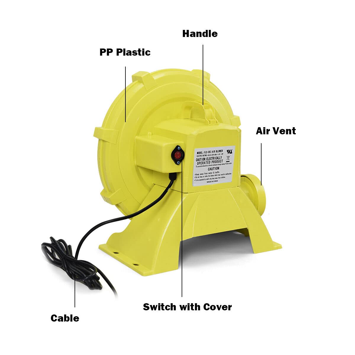 HONEY JOY 450W/680W/750W Air Blower, Bounce House Blower, Pump Fan Commercial Inflatable Bouncer Blower