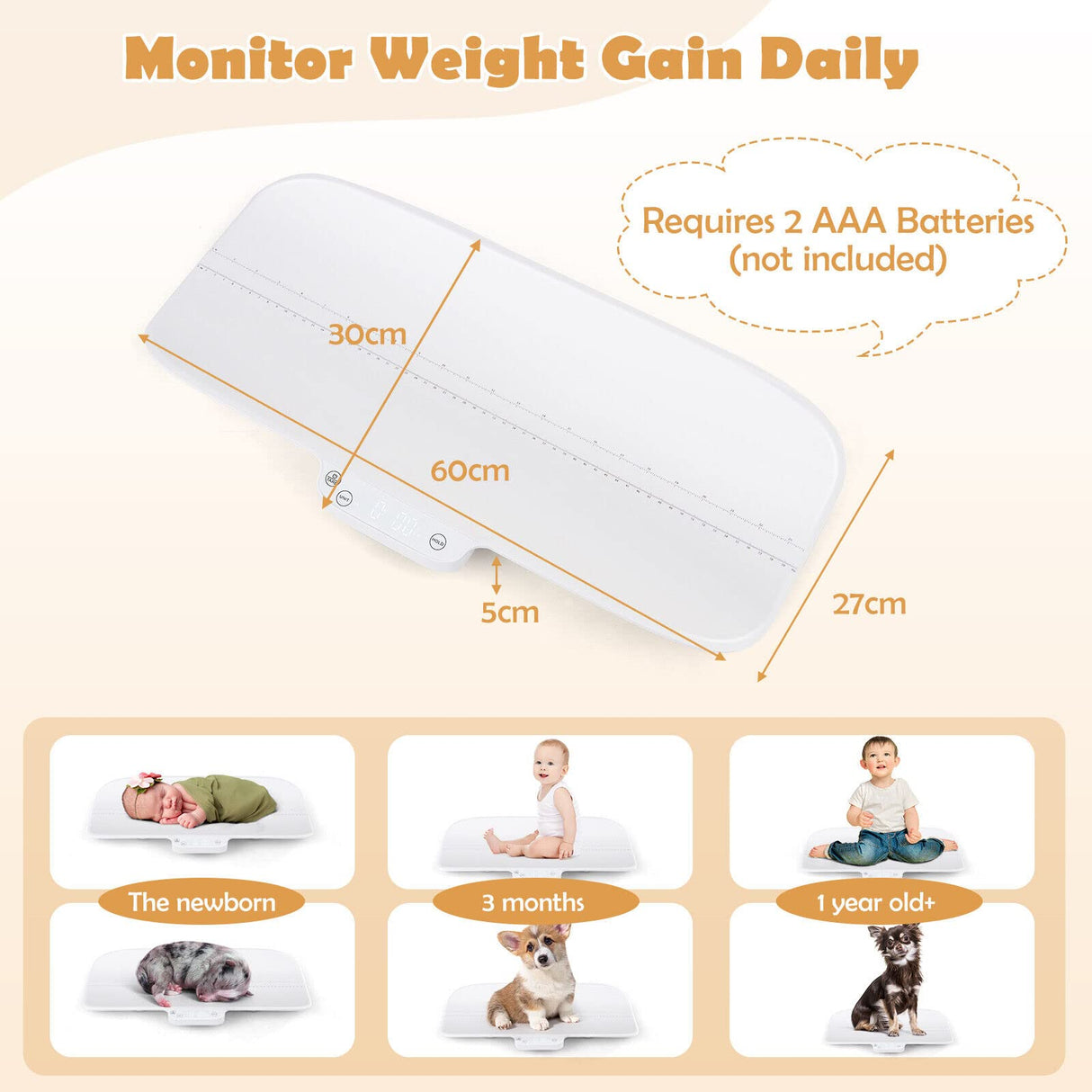 BABY JOY Baby Scale, Pet Scale w/Smart APP Control