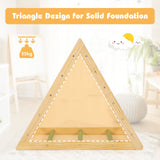 HONEY JOY Triangle Climber, Wooden Climbing Ladder Play Equipment for Kids