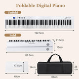 HONEY JOY 88-Key Foldable Electronic Keyboard, Full-size Semi Weighted Digital Piano for Beginners