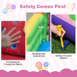 HONEY JOY Inflatable Water Slide, Wet Dry Inflatable Water Park Jumping Castle w/Long Slide (Without Blower)