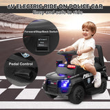 Kids Ride On Police Car 6V Electric Ride-on Vehicle Patrol Car for 18-60 Months