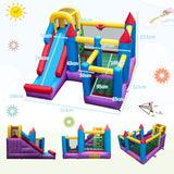 HONEY JOY Inflatable Bounce House, Jumping Castle w/Slide, Climbing Wall, Basketball Rim