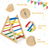 HONEY JOY Triangle Climber, Wooden Climbing Ladder Play Equipment for Kids