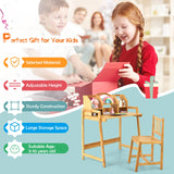 HONEY JOY Bamboo Kids Table & Chair Set