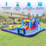 HONEY JOY Inflatable Water Slide Park, Kids Inflatable Jumping Castle w/2 Slides