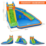 HONEY JOY Inflatable Water Slide Bouncer, Children Wet & Dry Bounce House with Climbing Wall (with 450W Blower)