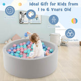 BABY JOY Foam Ball Pit for Kids, Soft Round Ball Pool Playpen Fence with 200 Ocean Balls & Storage Bag