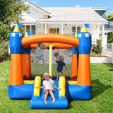 HONEY JOY Kids Inflatable Bounce House, Magic Theme Jumping Slide Bouncer w/Large Jumping Area, Slide & Basketball Rim