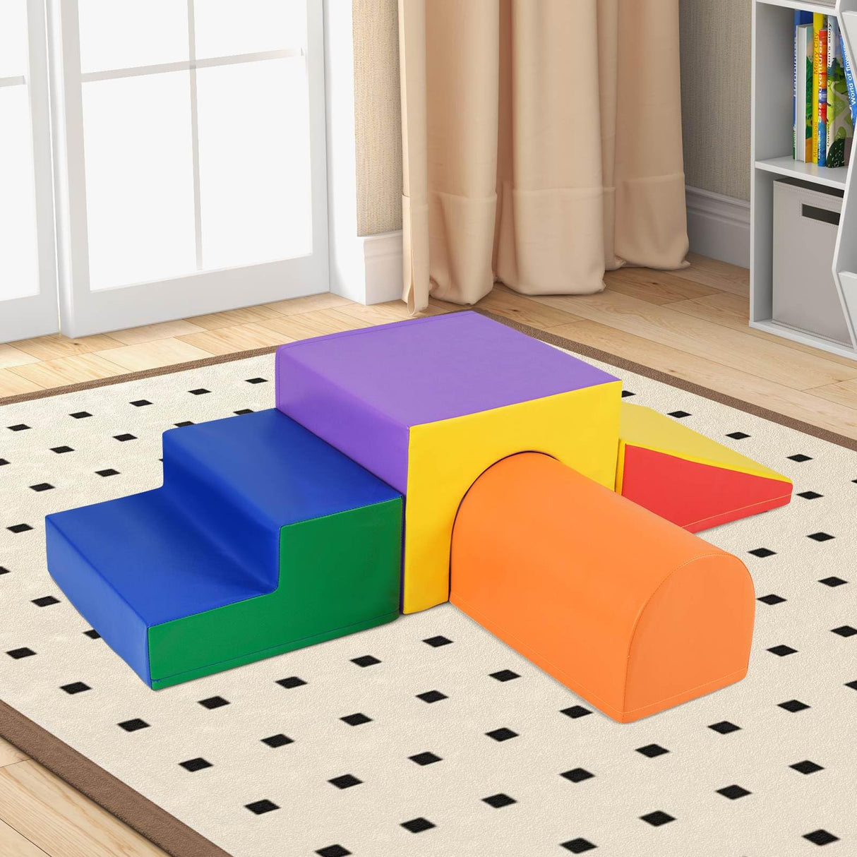 BABY JOY Kids Climb and Crawl Foam Block Play Set, 4-Piece Toddler Soft Building Blocks