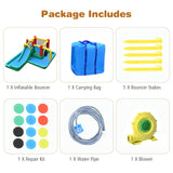 HONEY JOY Inflatable Water Slide, 6-in-1 Kids Water Slide Jumping Bounce House, Inflatable Pool with Slide