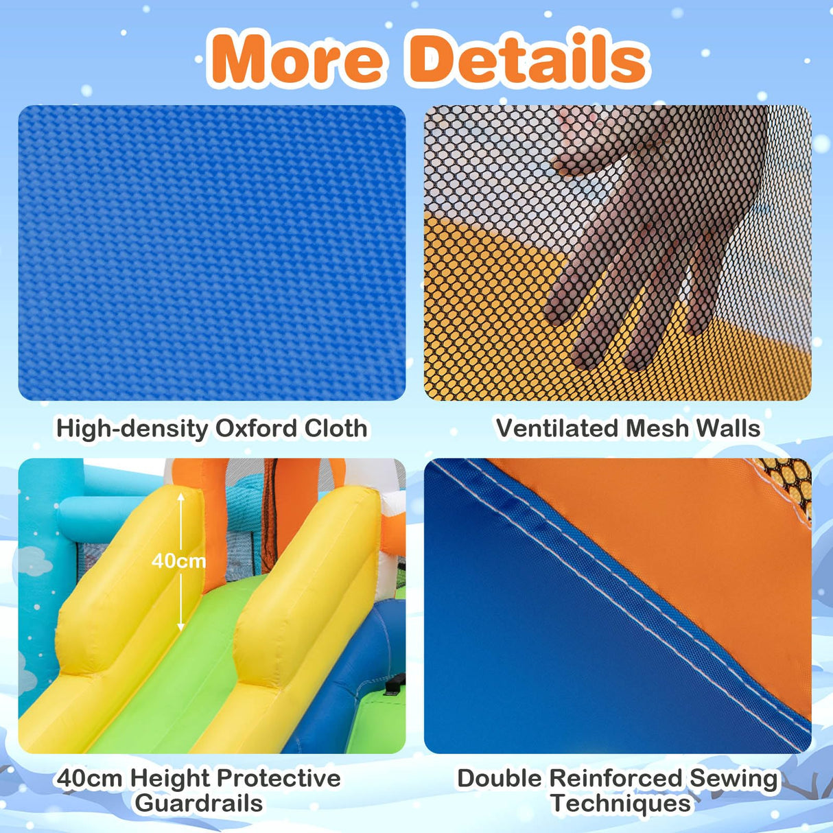 HONEY JOY Kids Inflatable Water Slide, 7-in-1 Outdoor Kids Jumping Castle w/Long Slide, Large Ball Pit, Double Climbing Walls