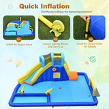 HONEY JOY Inflatable Water Slide for Kids, 6-in-1 Kids Giant Water Park w/Large Water Soccer Splash Pool with 680W Blower