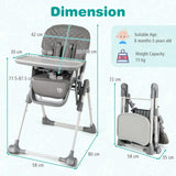 BABY JOY Foldable High Chair for Babies and Toddlers, Portable Adjustable Highchair with Footrest