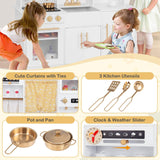 HONEY JOY Kids Pretend Play Kitchen, Kitchen Playset w/Coffee Maker, Sink, Faucet, Stove, Water Dispenser