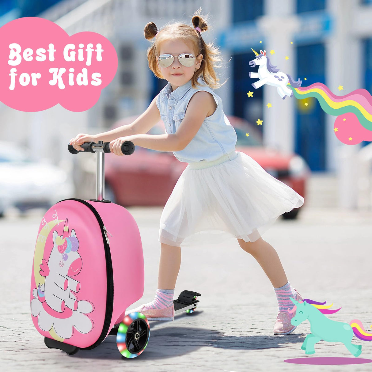 BABY JOY Kids Ride-on Suitcase Scooter