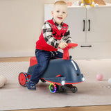 HONEY JOY 2 in 1 Kids Electric Wiggle Car, Ride On Drifting Wiggle Car for Children with Light up Wheels