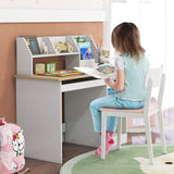 HONEY JOY Kids Study Desk, Children Writing Table w/Hutch