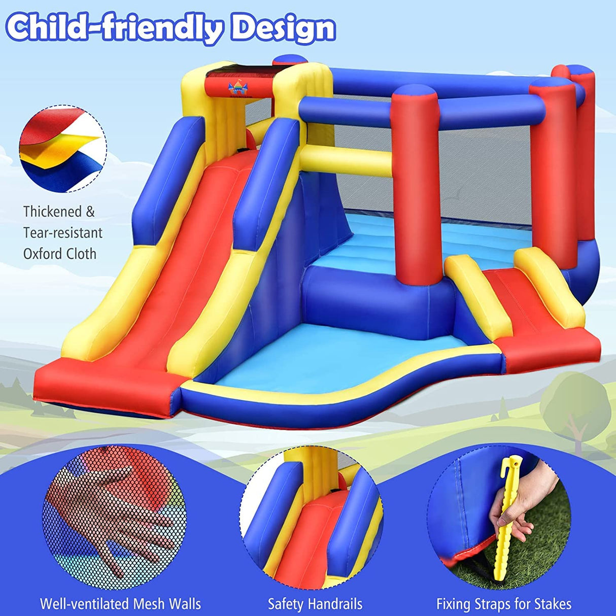 HONEY JOY Inflatable Bounce House with Large Jumping Area