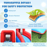 HONEY JOY Inflatable Water Slide, 7 in 1 Giant Water Park Double Long Slide w/Splash Pool, Tunnel Adventure (with 750W Blower)