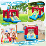 HONEY JOY Inflatable Bounce House, Kids Bouncy Castle w/Large Jumping Area & Wide Slide