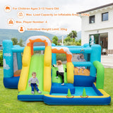 HONEY JOY Kids Inflatable Water Slide, 7-in-1 Outdoor Kids Jumping Castle w/Long Slide, Large Ball Pit, Double Climbing Walls