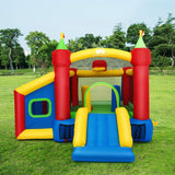 HONEY JOY Inflatable Bounce House, 7-in-1 Kids Jumper Castle with Slide, Football & 100 Ocean Balls, Basketball Rim