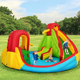 HONEY JOY Inflatable Water Park Jumping Castle, Kids Jumping Bounce House w/ 680W Air Blower, Large Splash Pool, Slides, Water Canon