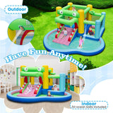 HONEY JOY 5-in-1 Inflatable Water Slide, Kids Inflatable Water Park w/Splash Pool