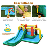 HONEY JOY Inflatable Water Slide, 6-in-1 Kids Water Slide Jumping Bounce House, Inflatable Pool with Slide