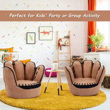 BABY JOY Kids Couch, Toddler Chair Sofa with Solid Wood Frame & Baseball Glove Design, Children Armchair for Play Room