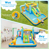 HONEY JOY Inflatable Water Slide, Kids Jumping Castle Bounce House w/Dual Slides, Boxing Sandbag, Splash Pool