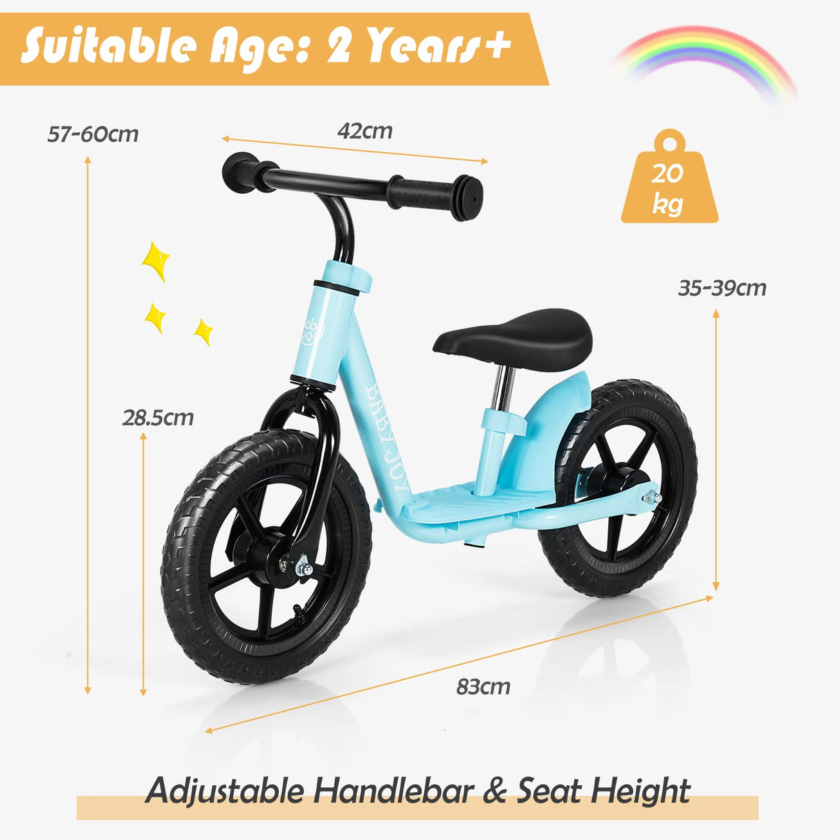 BABY JOY Kids Balance Bike Lightweight Balance Bike for Toddlers and Kids