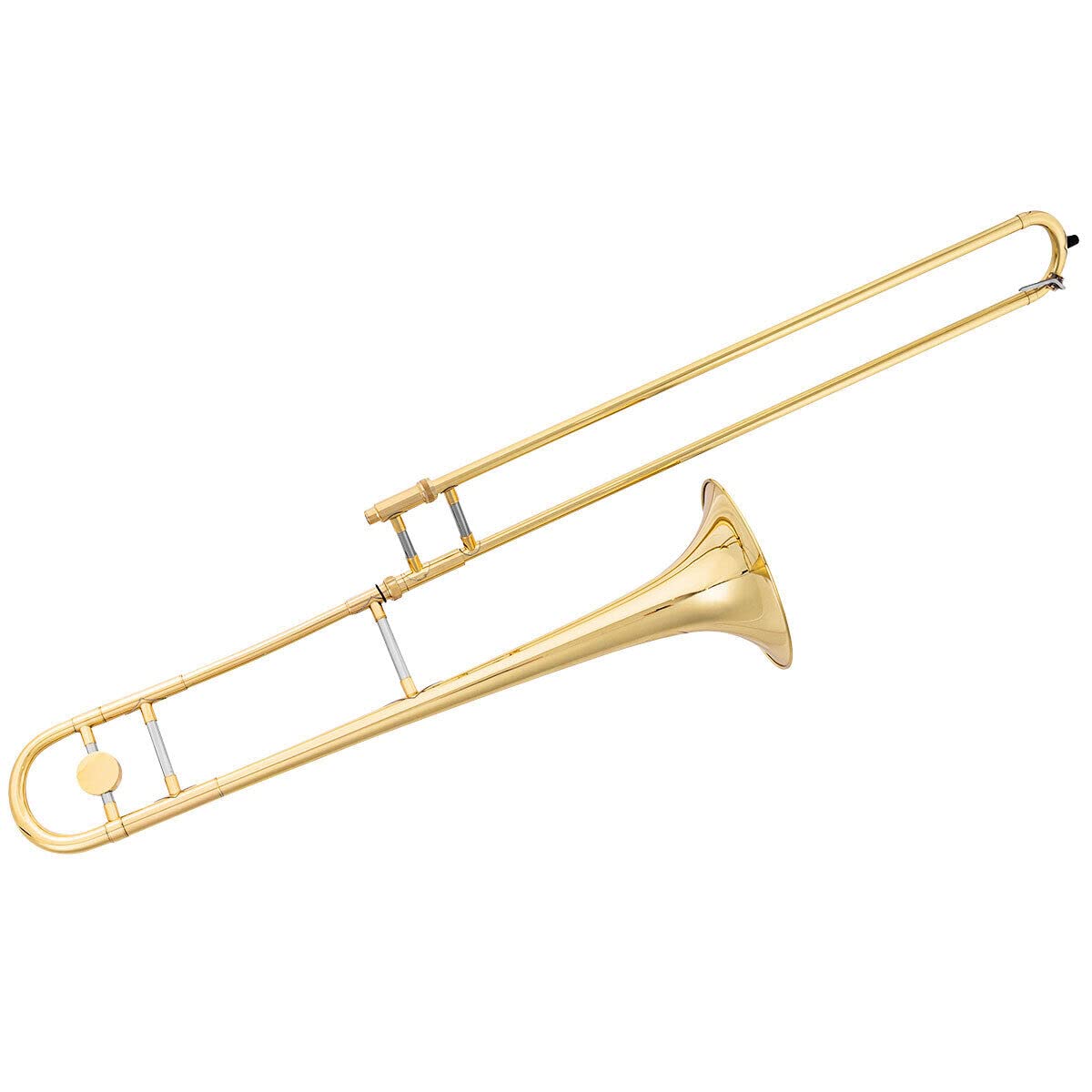 HONEY JOY B Flat Tenor Slide Trombone Brass, B Flat Wind Instrument for Kids Adults with Case, Gloves & Mouthpiece