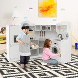 HONEY JOY Corner Play Kitchen, Toddler Kitchen Playset