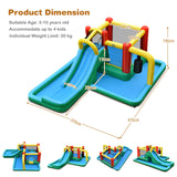 HONEY JOY Inflatable Water Slide, 6-in-1 Kids Water Slide Jumping Bounce House, Inflatable Pool with Slide